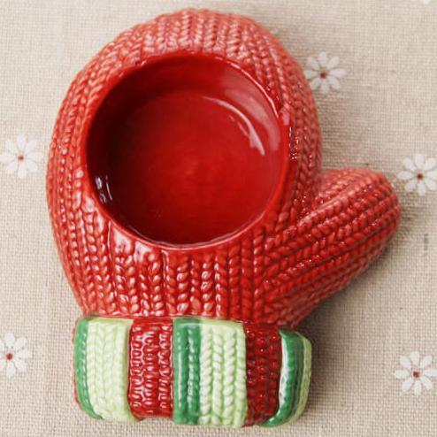 Cute Glove candle holder Xmas Christmas party