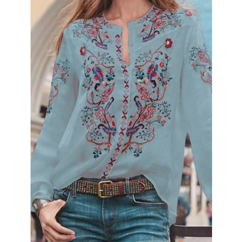 Explosions loose cardigan printed long-sleeved shirt tops