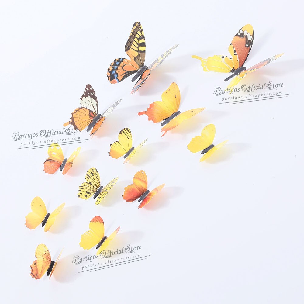 12Pcs 4D Hollow Vlinder Muur Sticker Diy Home Decoratie Muurstickers Bruiloft Bruiloft Decors Vlinder Kinderkamer Decors