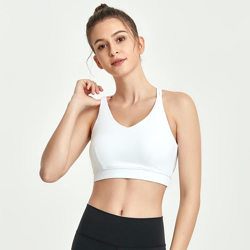 Yoga clothes women sexy back fitness exercise Yoga vest shockproof gathered running bra