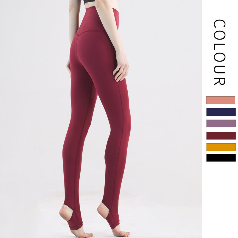 Nylon grinding yoga pants step on the feet high waist tight fast dry high elasticity