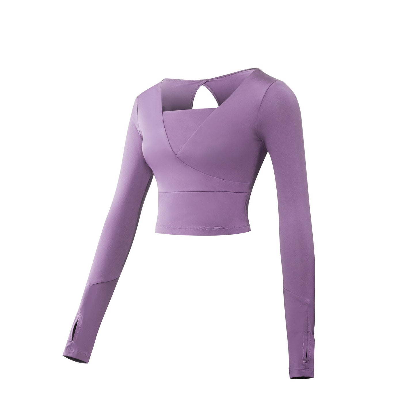 Cushion upgrade European and American women's sports yoga suit dress fast dry clothes gym long sleeve t shirt