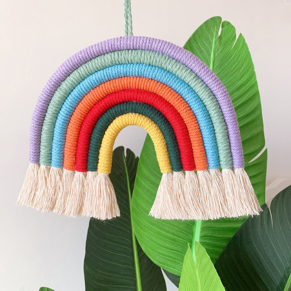 Home children's room decorative pendant woven rainbow pendant wall Pendant