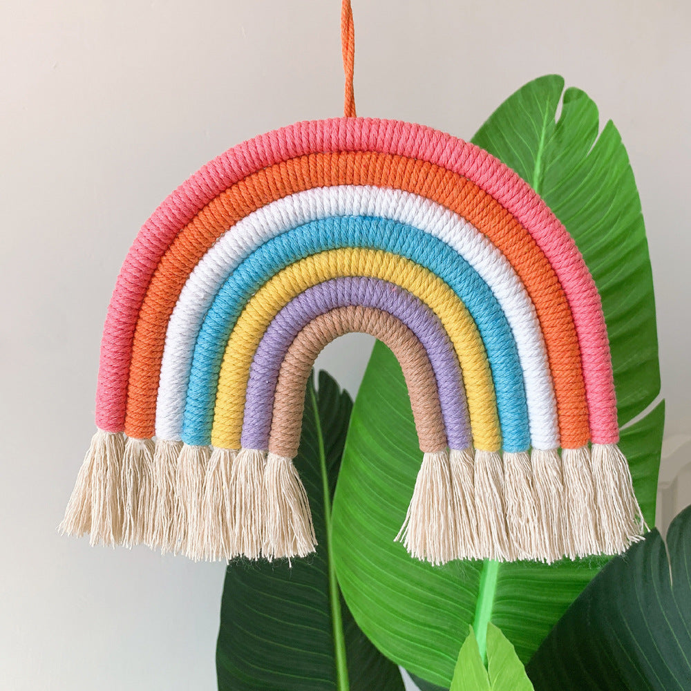 Home children's room decorative pendant woven rainbow pendant wall Pendant