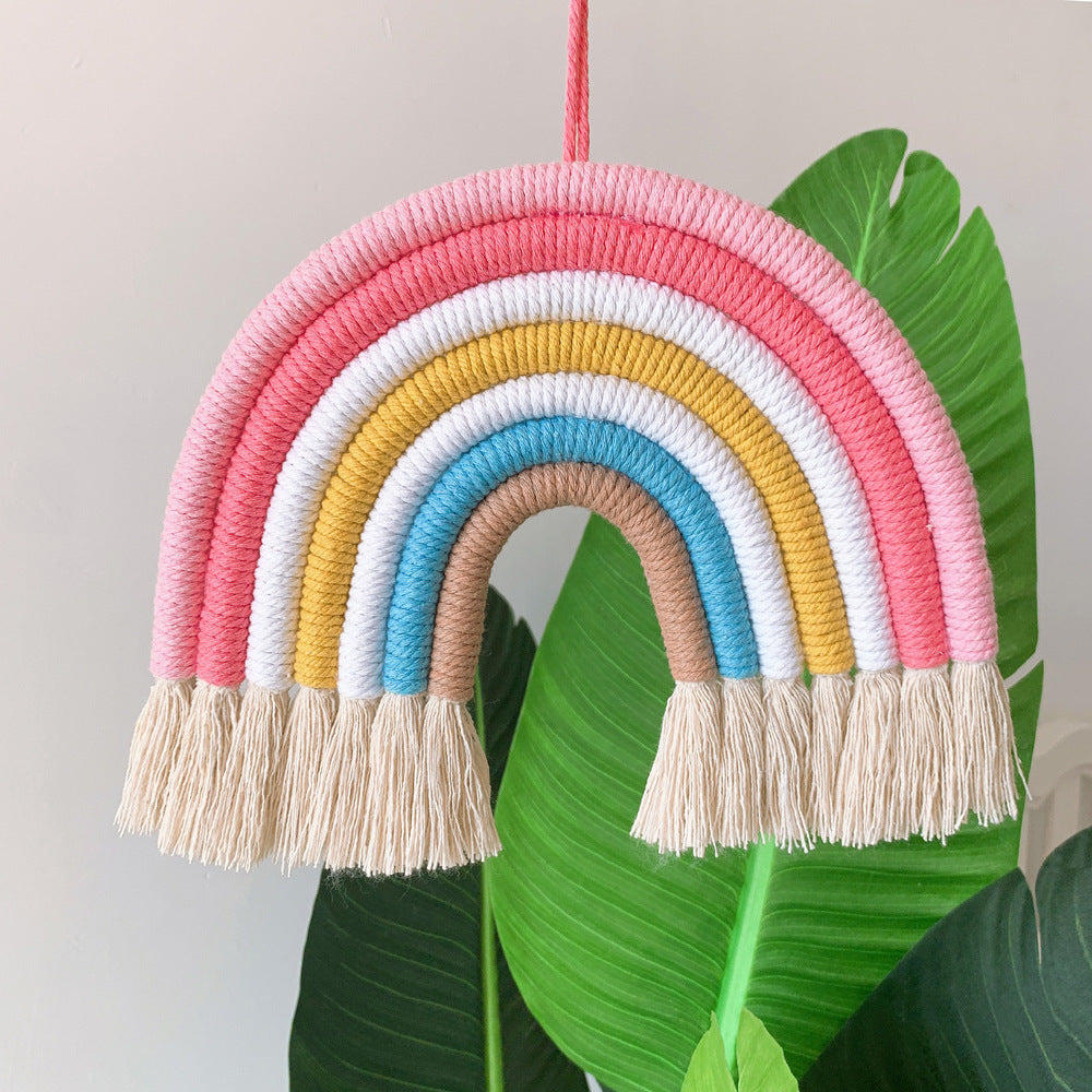 Home children's room decorative pendant woven rainbow pendant wall Pendant