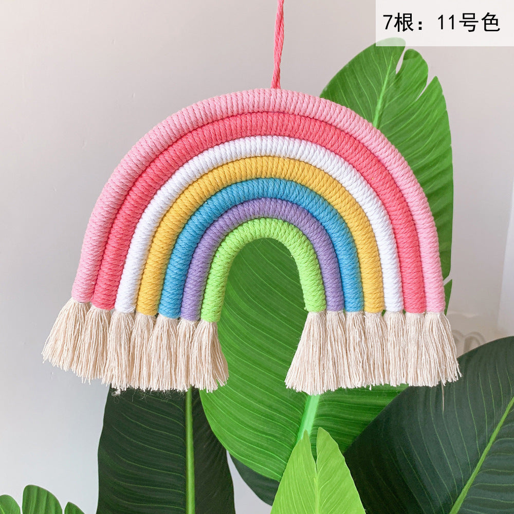 Home children's room decorative pendant woven rainbow pendant wall Pendant