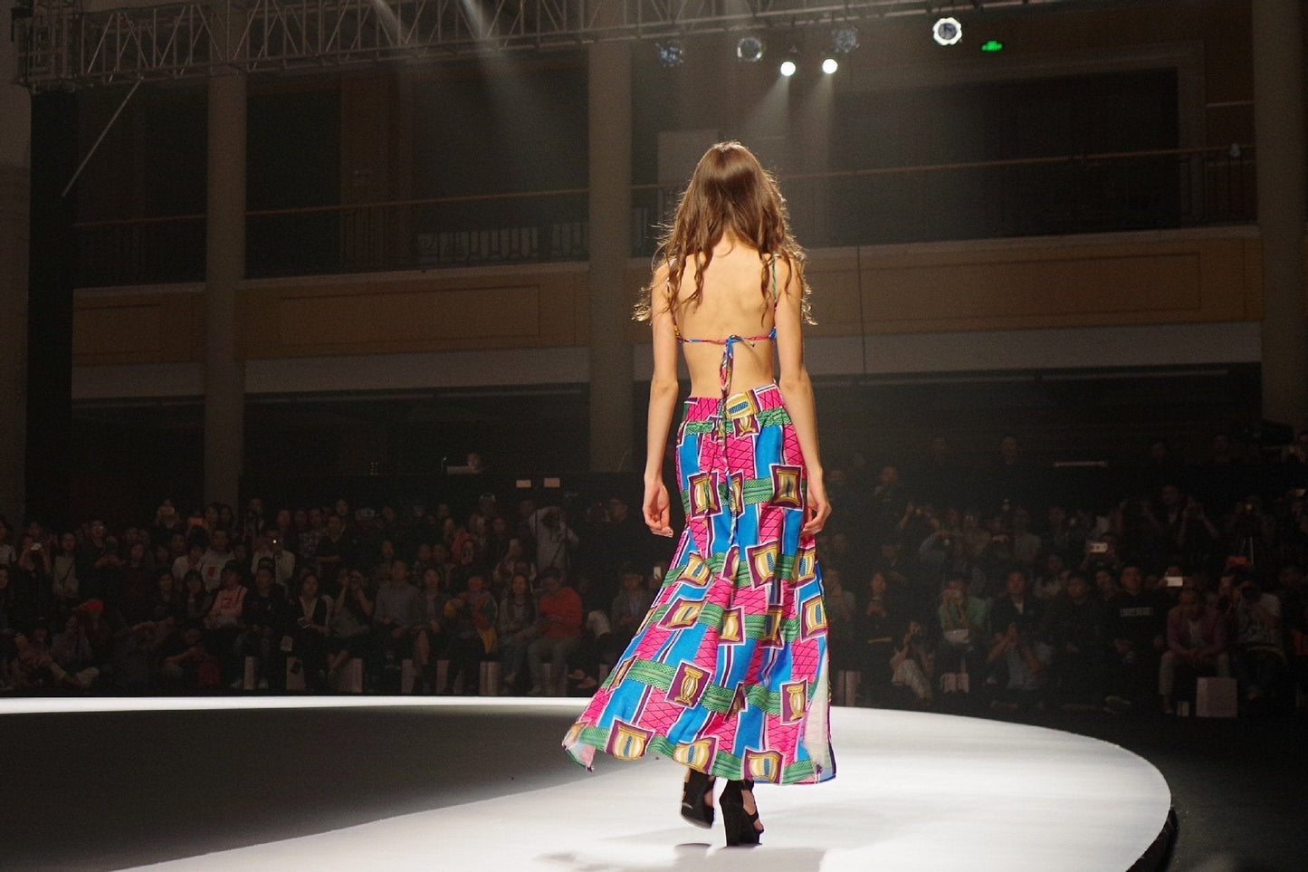 Print Spaghetti Strap Backless Split Maxi Dress