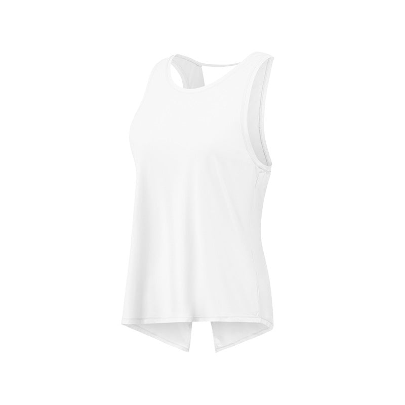 Quick-dry mesh yoga gym hoodie loose breathable running sports vest sleeveless T-shirt