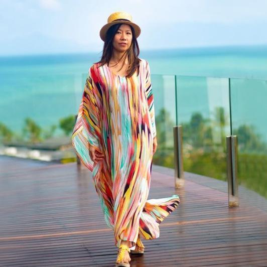 Chiffon Blouse Vacation Beach Long Dress