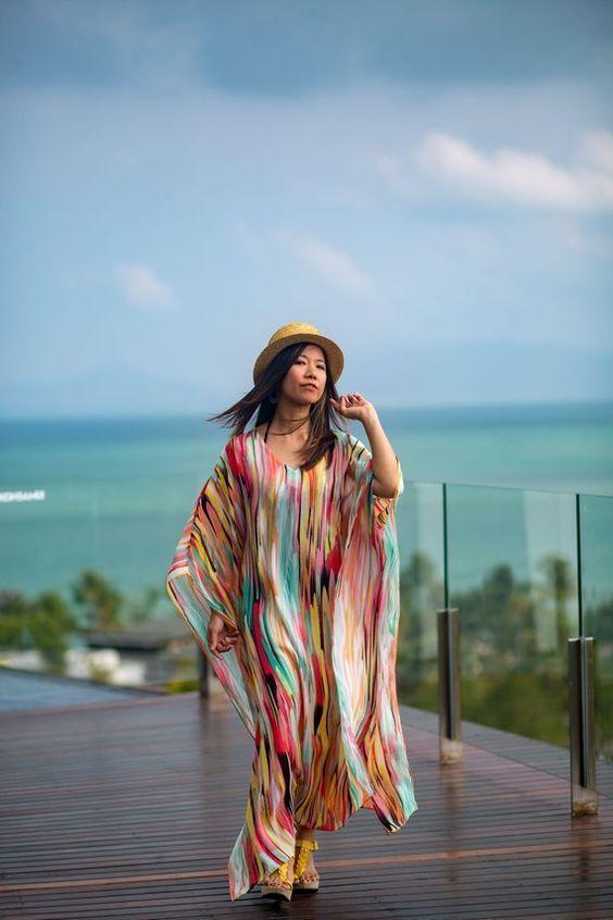 Chiffon Blouse Vacation Beach Long Dress