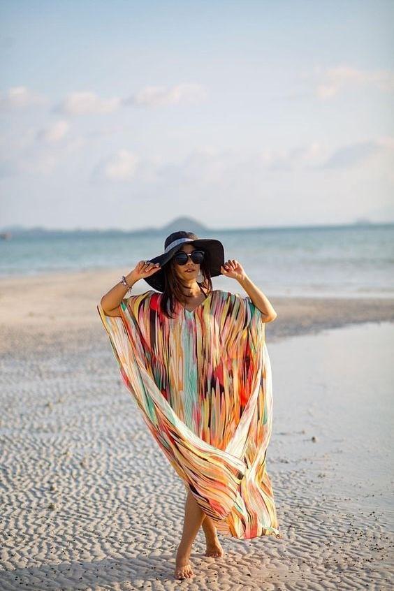 Chiffon Blouse Vacation Beach Long Dress