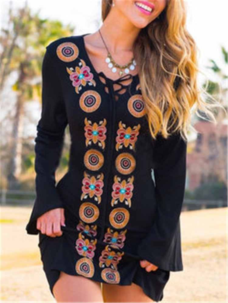 Summer Floral Embroidery Sweet Bag Hip Skirt