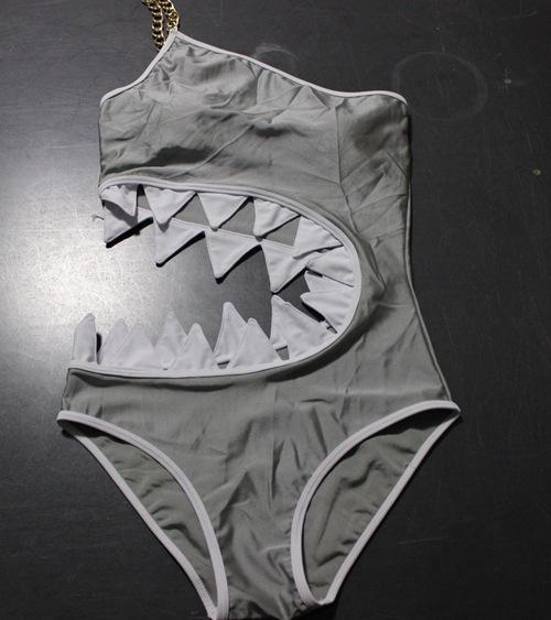 Ladies sexy one-piece shark mouth swimsuit