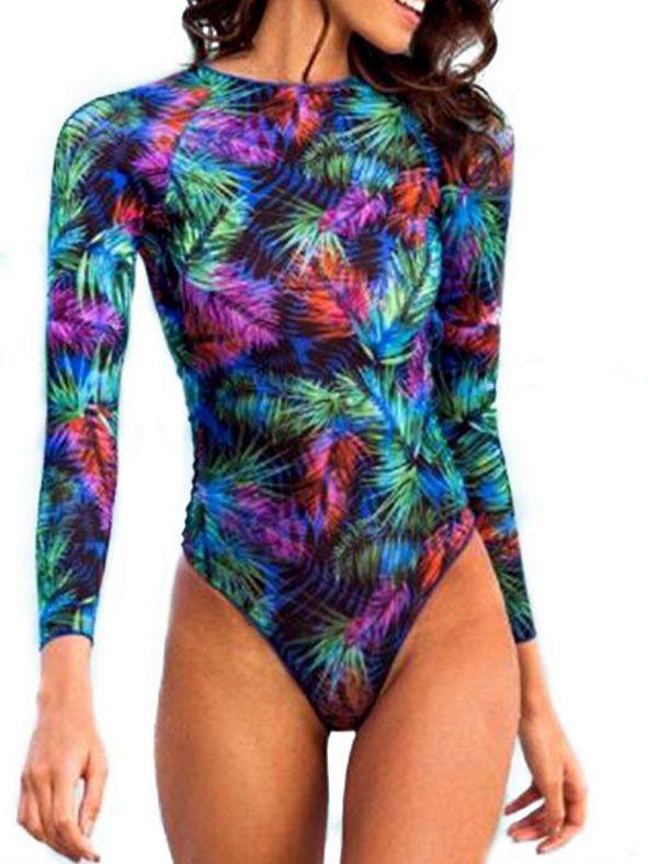 Sexy One Piece Backless Sunscreen Swimsuit