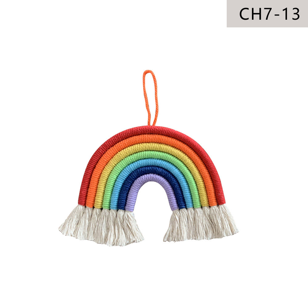 Home children's room decorative pendant woven rainbow pendant wall Pendant