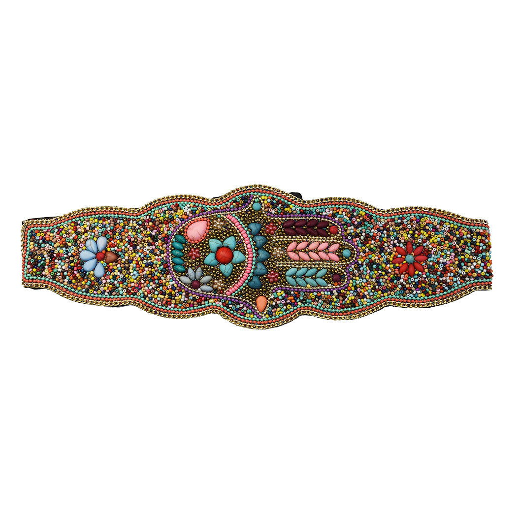 Fashion handmade girdle Bohemian retro national wind elastic adjustable belt ladies elastic waist in autumn and winter