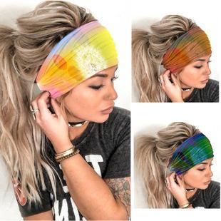 Boho Style Elastic Sports Dandelion Tie Dye Hair Band