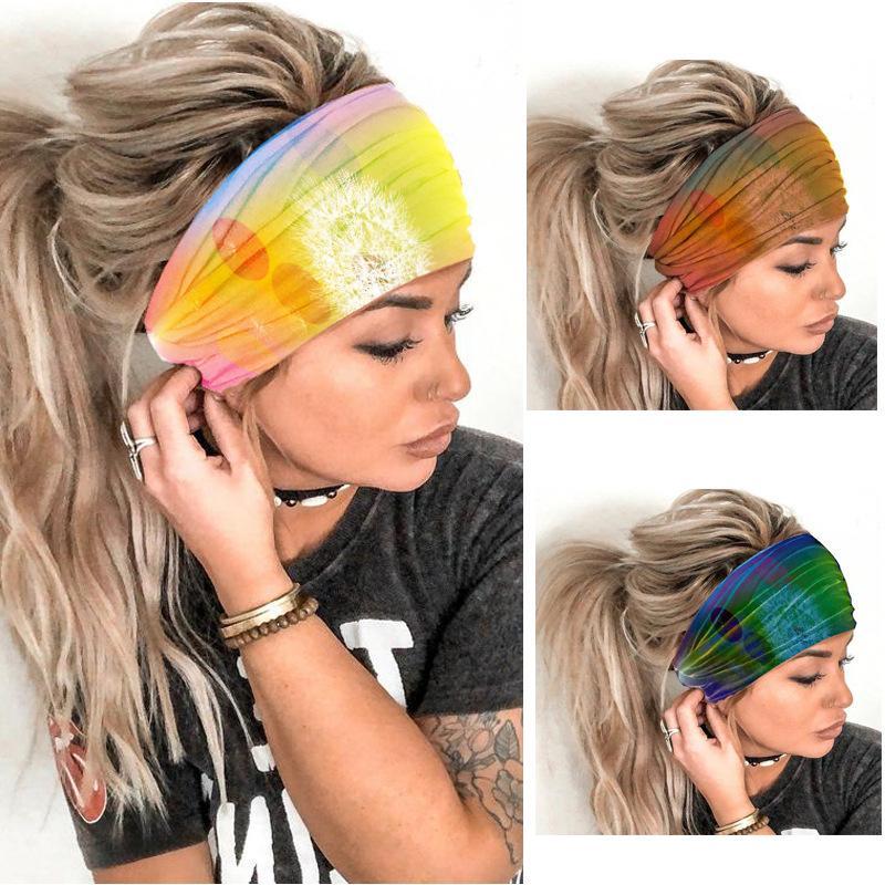 Boho Style Elastic Sports Dandelion Tie Dye Hair Band