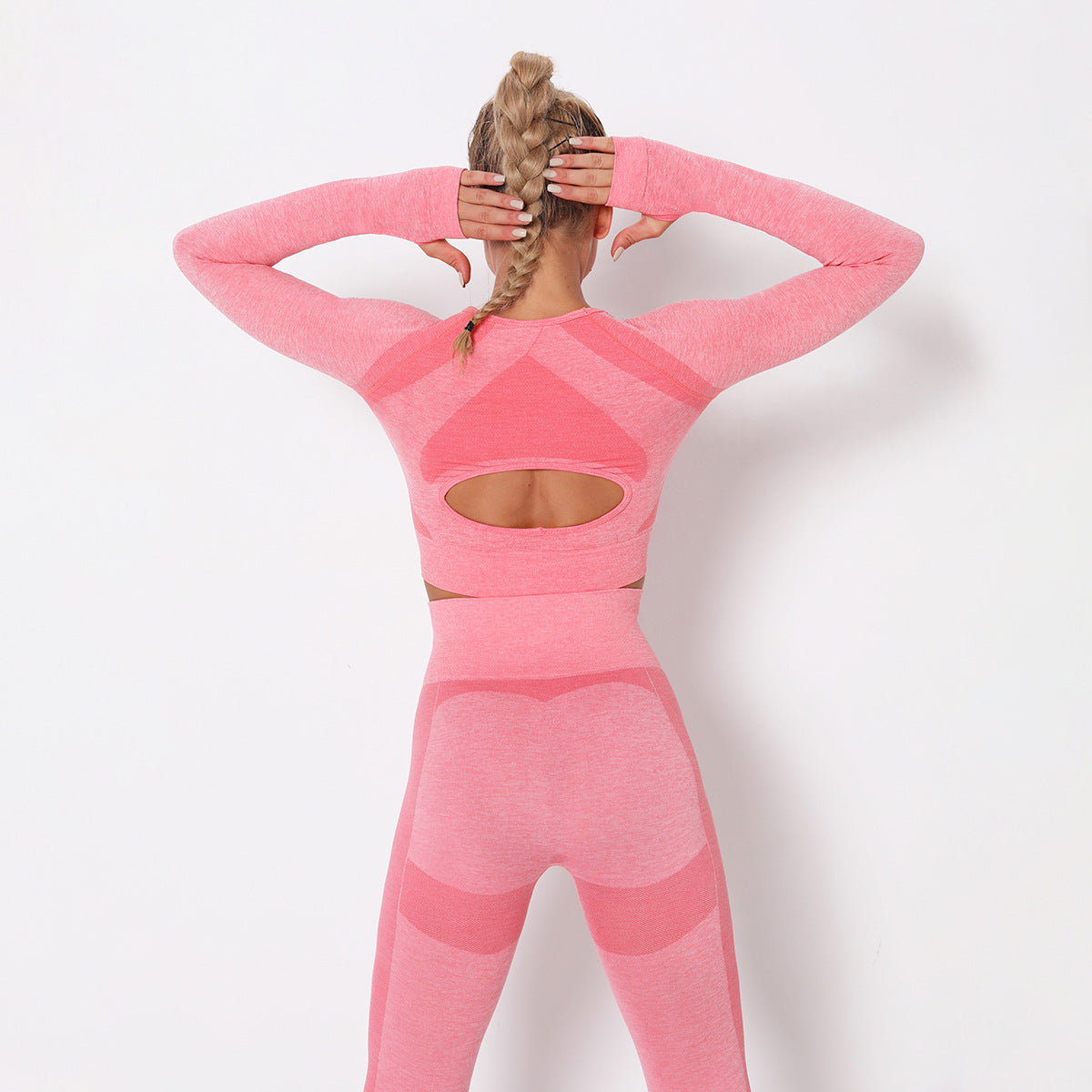 Sexy open navel top women's tight quick dry exercise long sleeve running fitness yoga suit breathable T-shirt