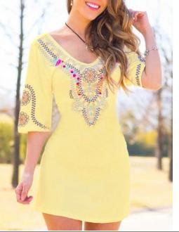 New Summer Casual Printed Fashion Mini Dress