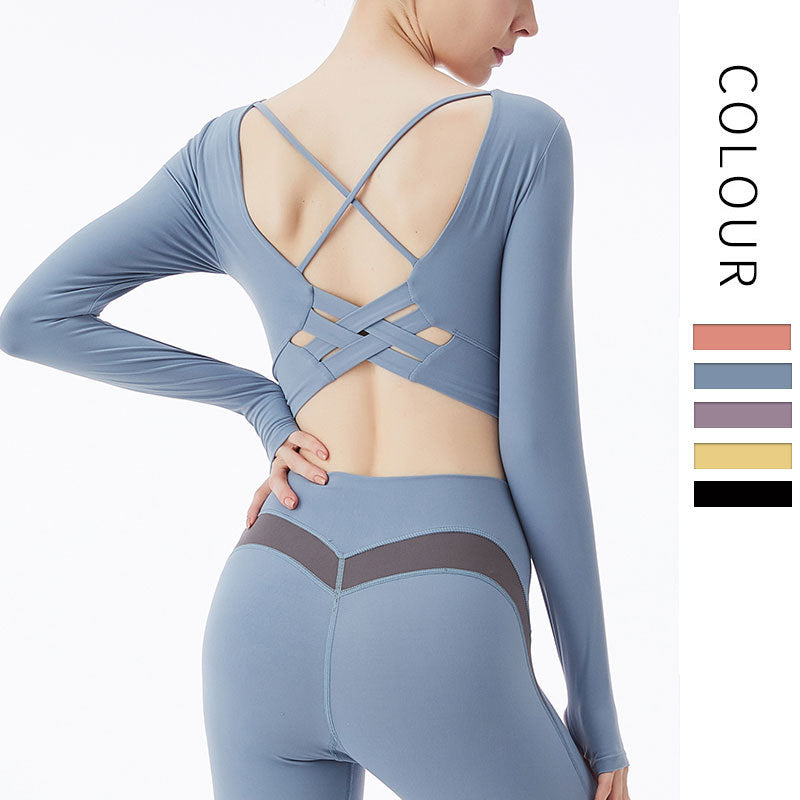 Spring and Summer Fitness Yoga Suit Women Moisture Absorption Sweat Pure T Shirt Temperament High Elastic Breathable Sportswear Women