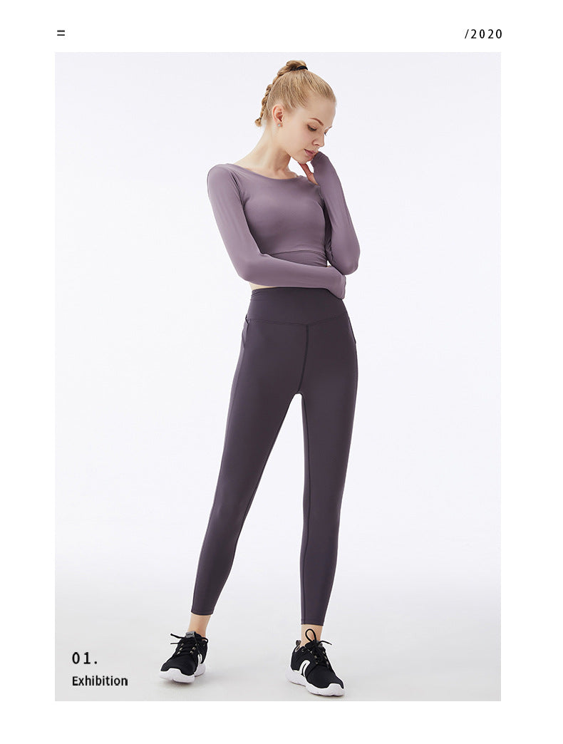 Spring and Summer Fitness Yoga Suit Women Moisture Absorption Sweat Pure T Shirt Temperament High Elastic Breathable Sportswear Women