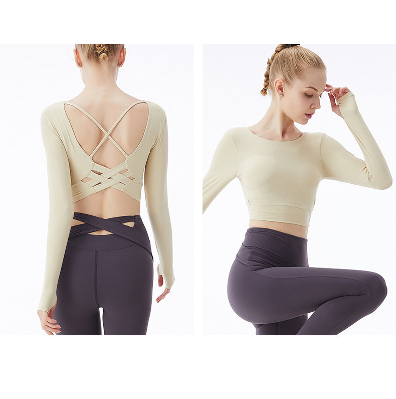 Spring and Summer Fitness Yoga Suit Women Moisture Absorption Sweat Pure T Shirt Temperament High Elastic Breathable Sportswear Women