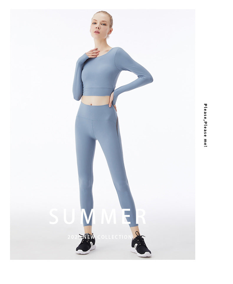 Spring and Summer Fitness Yoga Suit Women Moisture Absorption Sweat Pure T Shirt Temperament High Elastic Breathable Sportswear Women