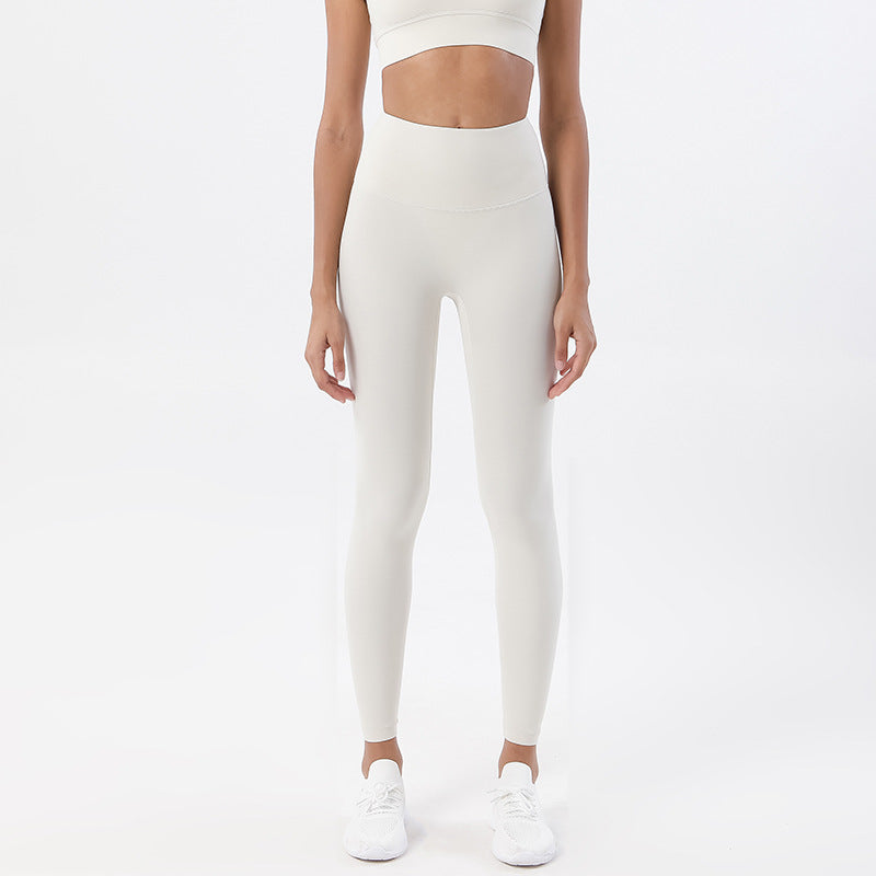 Grinding Nude Yoga Pants Female High-waisted Hip Peach Hips Sports Fitness Pants