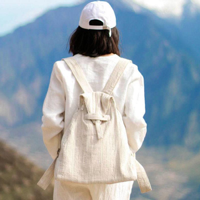 Casual Women Triangle Beige Backpack