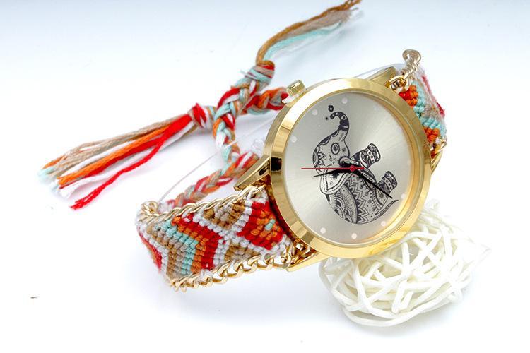New Elephant Braided Watch DYI Bracelet Watch