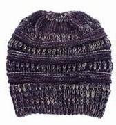 Men and women can fall and winter knitted mixed color warm headgear cap