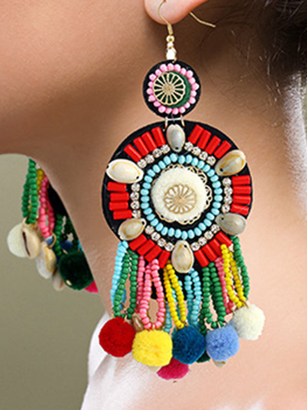 Boho E-Plating Technic Alloy Shell Earrings