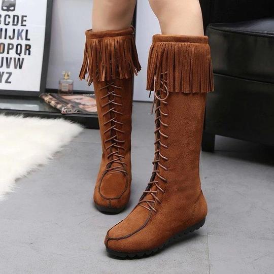 Winter Vintage Tassel High Boots