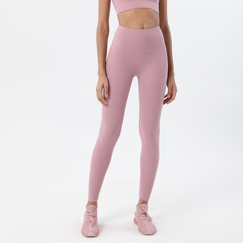 Grinding Nude Yoga Pants Female High-waisted Hip Peach Hips Sports Fitness Pants