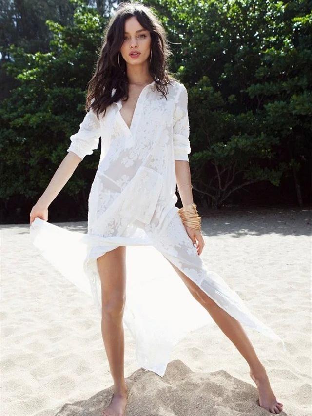 White Split-side Lapel Collar Maxi Dress