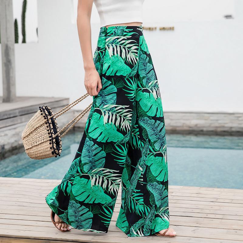 Casual Bohemian Beach High Waist Wide Leg Pants