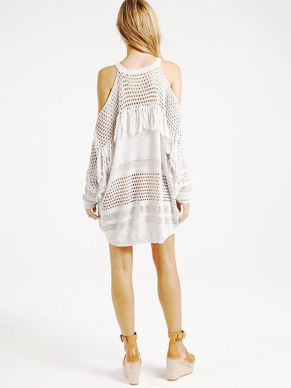 Tasseled Knitting Cover-Ups Swimwear