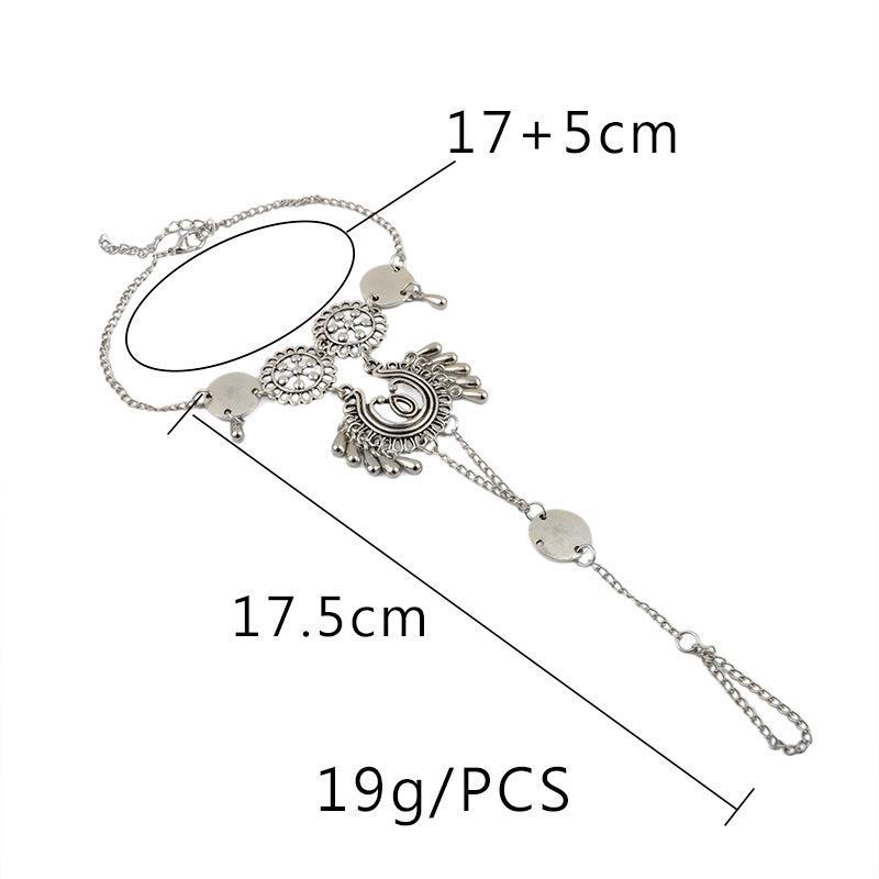 Vintage exaggerated ethnic style hollow drip carved metal beach anklets dripping footstool