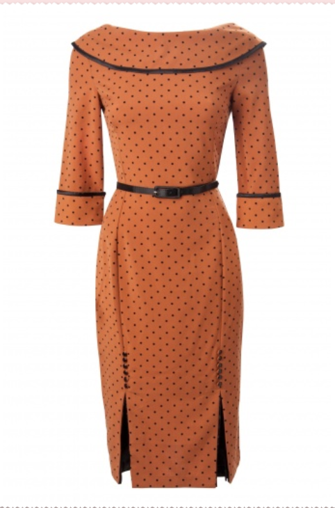 Bohemian Retro Waist Dots Stitching Retro Temperament Fishtail Autumn And Winter Dress