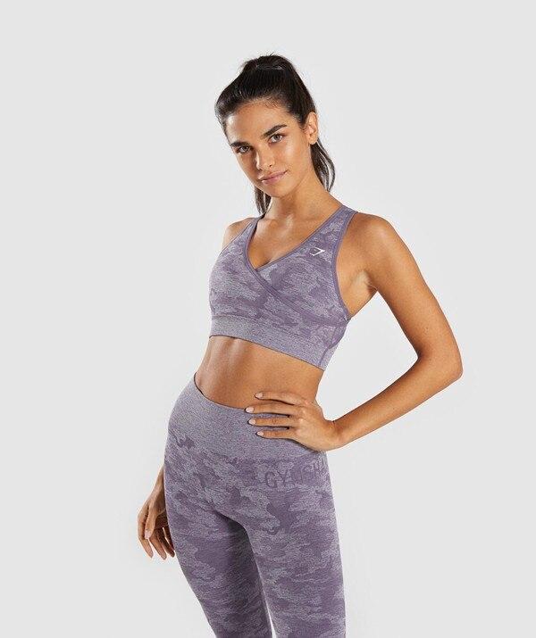 Running Gym Camouflage Outwork Sexy Seamless Sport Bra New Summer Fashion High Stretch Women Quick Dry Padded Top Fitness