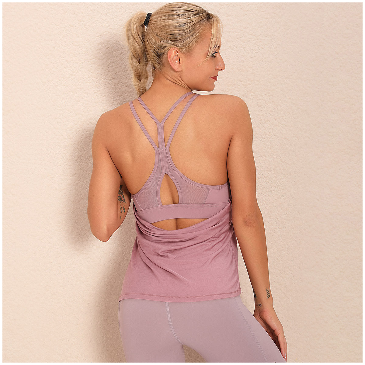 Double sided nylon back Yoga suit women's breathable quick dry running vest