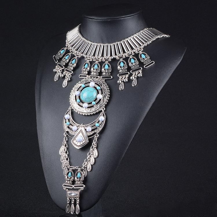 Sexy Boho Statement Turquoise Necklace Body Chains