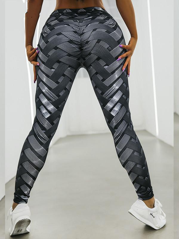 Beauty Stay Women Leggings Black Sporting Tyre Printing High Waist Fitness Hip Push Up Casual Sexy Workout Pants