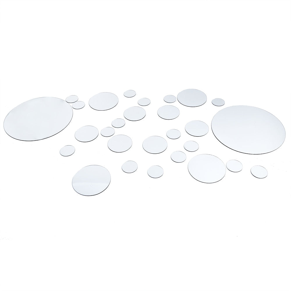 26/24pcs 3D Mirror Wall Sticker Round Mirror DIY TV Background Room Stickers Wall Decor bedroom Bathroom Home Decoration mirror