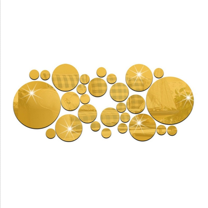 26/24pcs 3D Mirror Wall Sticker Round Mirror DIY TV Background Room Stickers Wall Decor bedroom Bathroom Home Decoration mirror