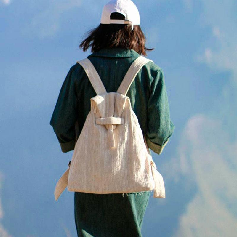 Casual Women Triangle Beige Backpack