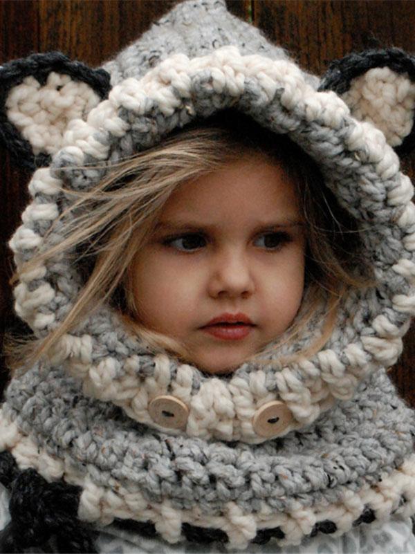 Knitted Fox Featured Warmer Hat