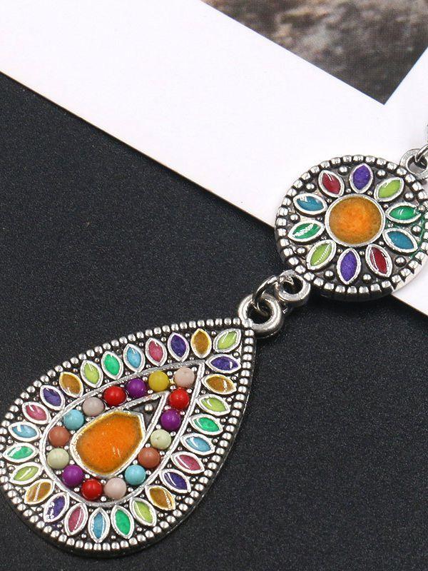 Colorful Inlaid Rice Beads Drop Earrings