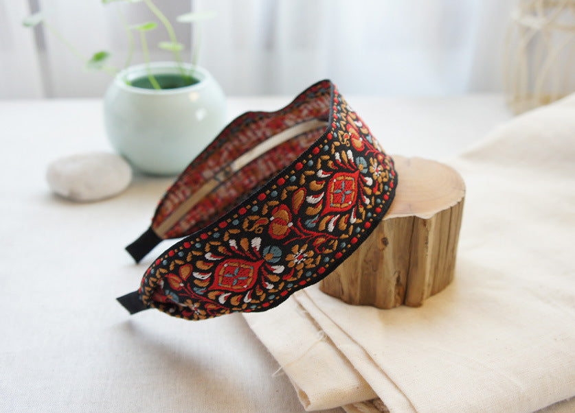National Embroidery Fabric Hairband Headband